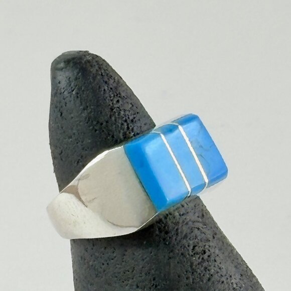NWOT Large Sterling Silver & Turquoise Ring - Picture 2 of 4